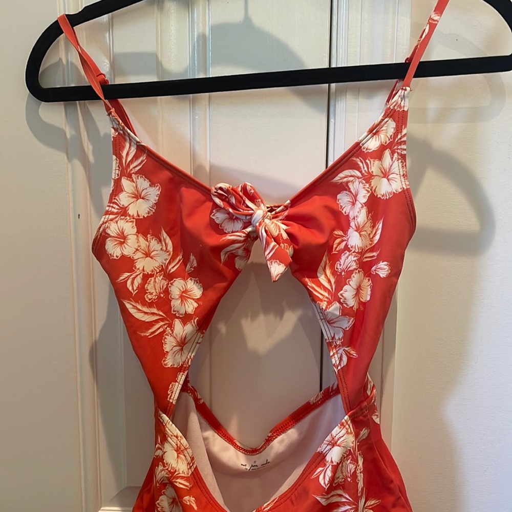 Urban Outfitters Cutout orange one piece bathing suit size M